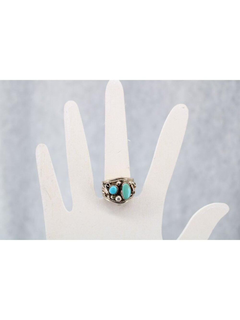 A Mariano Navajo Sterling Turquoise Ring Size 8.5 Vintage 94860